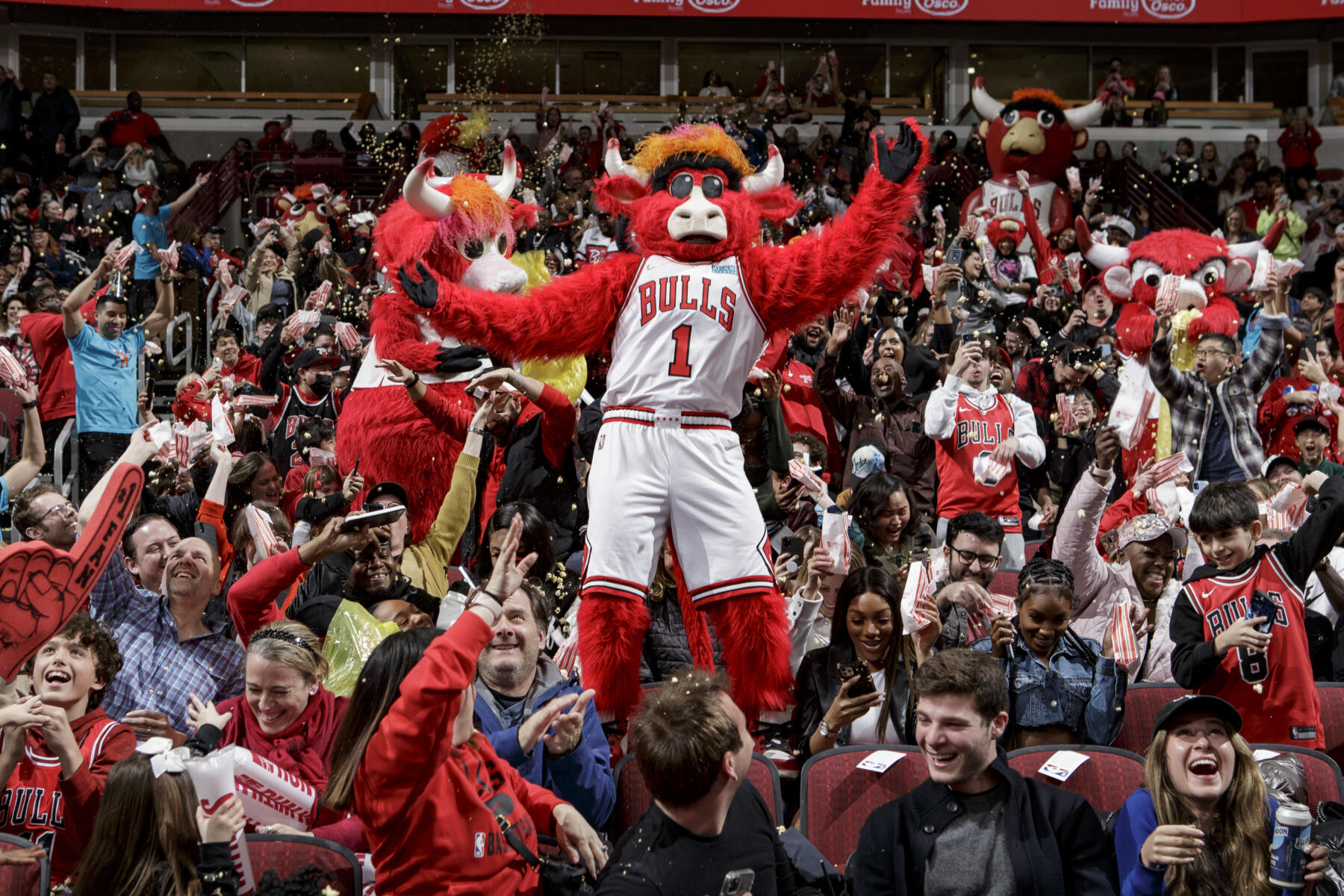 Local sports event transportation service in Chicago, Chicago Bulls fans traveling to a United Center game, from Stop & Go Limo Airport Shuttle Service.