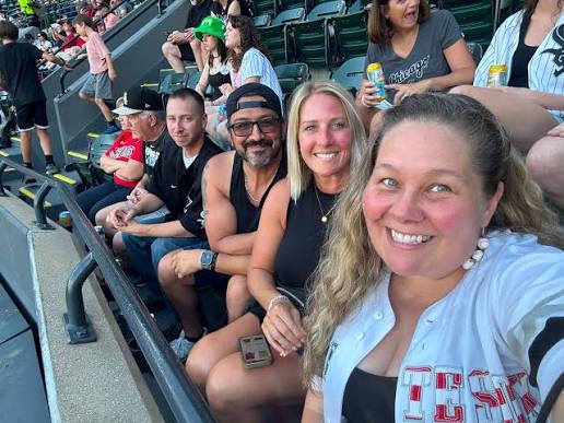 Local airport shuttle service in Chicago, Happy clients ready for Chicago White Sox game day transportation, Airport Shuttle Service, from Stop & Go Limo Airport Shuttle Service.